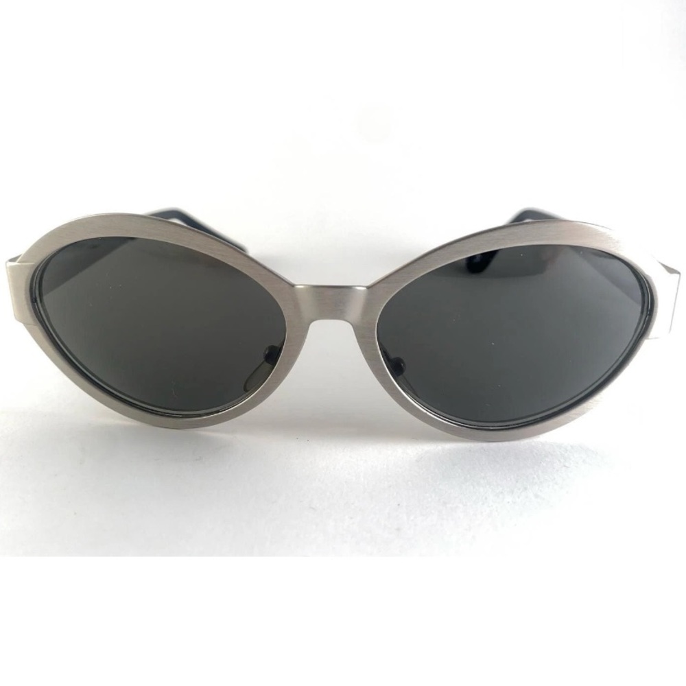 Versace Vintage (1990s) Mod 97 Silver and Black Oval Sunglasses